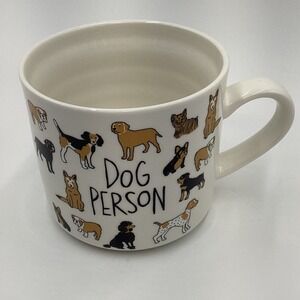 Opalhouse Dog Person Stoneware Mug White Dog‎ Lover Coffee Tea Cup 14oz